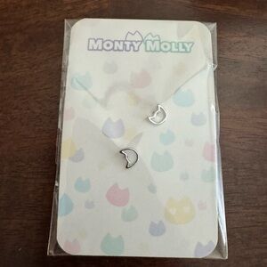 Monty Molly Silver Cat Earrings